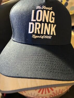 The Finnish Long Drink Embroidered Navy Baseball Cap, Legend of 1952,Olympics